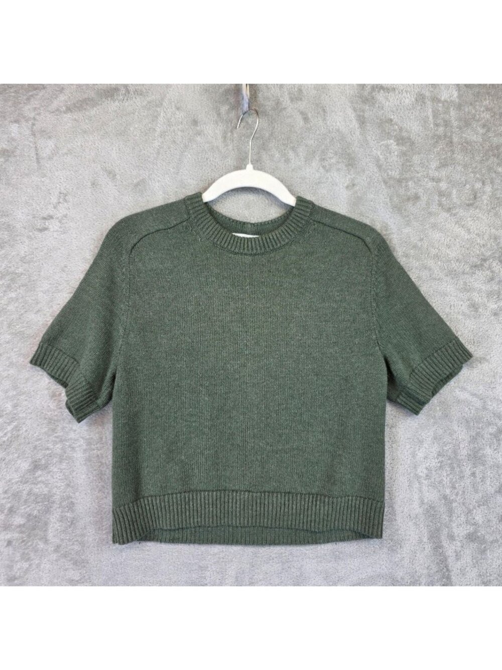Abercrombie & Fitch Sweater Womens XS Green Short Sleeve Crew Knit Pullover
